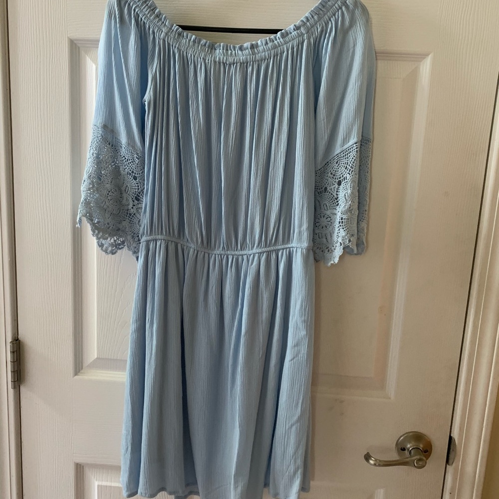 Blue Off shoulder Dress